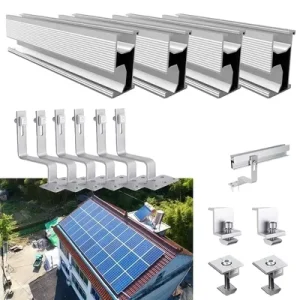 Aluminum Alloy Solar Panel Mounting Rail with Anodized Surface for Ground and Roof Systems