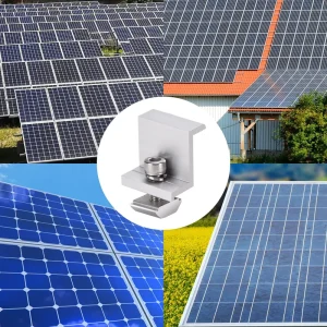 Aluminum Anodized Anti-Corrosion Solar Panel Mounting Brackets Mid End Clamp for Solar Framed Panels Wind Load 60m/s Snow Load