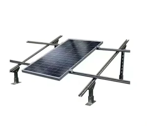 Aluminum Anodized Ground Screw Bracket Solar Ground Mount Racking System with PV Panel Mount Brackets and Wind Load