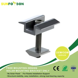 Aluminum Anodized Mid End Clamps for PV Module Solar Panel Mounting System SFS-MCN2