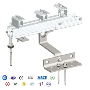 Aluminum Anodized Solar Mounting System Rail Bracket Mid End Clamp Cable Clip for Corrugated Sheet Roof
