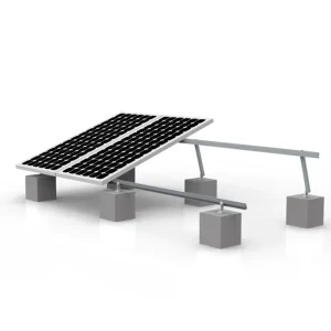 Aluminum Ballasted Solar Mounting Brackets Flat Roof PV System Cement Ballast Anodized Surface Rooftop Solar Structure