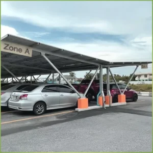 Aluminum Carport Solar Mounting System Commercial Park Easy Installation Double Row Solar Carport Bracket
