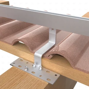 Aluminum Natural Silver Rooftop Photovoltaic Panel Mounting Solar Tile Roof Hook System with Anodized Surface and 60 m/s Wind Load