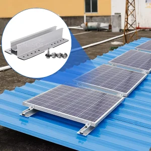 Aluminum Profile Mini Rail Solar Panel Mounting System for Metal Roof Easy Installation Solar Module
