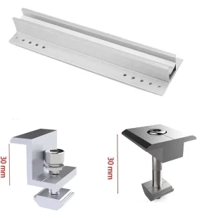 Aluminum Solar Metal Tin Roof Mounting System for Rail L Feet Clamp Grounding Clip Grounding Lug (Customizable)