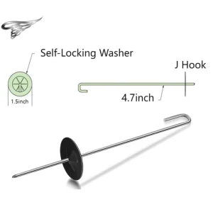 Aluminum Solar Panel Mesh Clips Heavy Duty Adjustable Mounting Clamps Self Locking Washers Hook