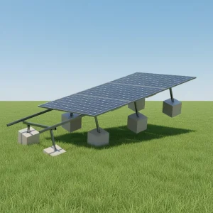 Aluminum Stainless Steel Ballasted Solar Mounting Brackets Anodized Surface Cement Ballast Flat Roof PV System Structure