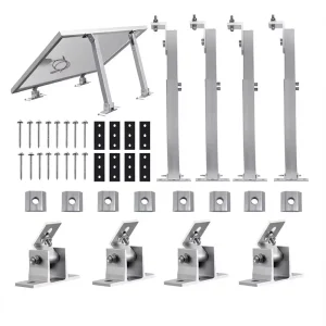 Aluminum Stainless Steel Solar Panels Roof Mount Adjustable Support Commercial Solar Mounting System 130mph Wind Load 30psf Snow