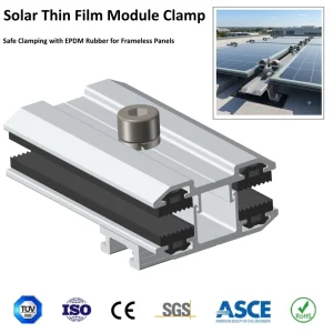 Aluminum Thin-Film Module Clamp for Frameless Solar Panels