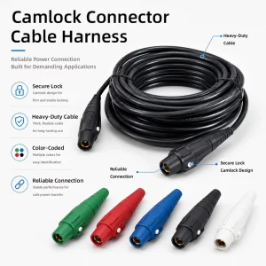 American Standard 2 0 4 0AWG Cam lock Connector Feeder Cable 70 95mm² Power Cable 200 400A Male to Female Socket Wiring Harness