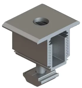 Anodized AL6005-T5 Aluminum Solar Mid Clamp Adjustable 30-35mm for PV Mounting Rail Systems