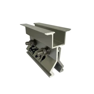Anodized Aluminum Alloy Solar Panel Mounting Clamp Rail System for Rooftop Carport Photovoltaic Installations, 6005-T5