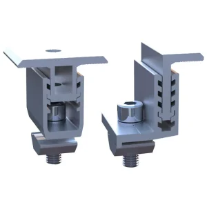 Anodized Aluminum Solar Clamp NCNF Model Wind Speed 60m/s Snow Load 1.4kN/m² for Solar Ground Mount Bracket System