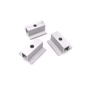 Anodized Aluminum Solar Mounting End and Mid Clamps for Roof Installation