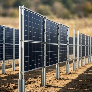 Anodized Aluminum Solar Rack System Vertical Solar Fence Panels Support Bracket PV Fence Mounting Kit for Outdoor Installation