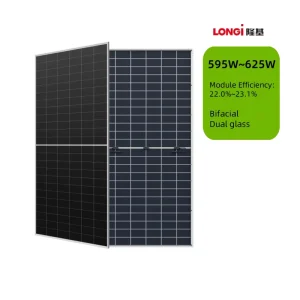 Anti Dust Bifacial Solar Panels HI MO 7 595W 620W 615W 625W 2382*1134mm Dual Glass Original Factory PV Modules