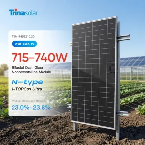 Anti-PID Trina Vertex Dual Glass N Type Topcon Bifacial Solar Panels 715-740W Mono Pv Modules for Commercial Solar System