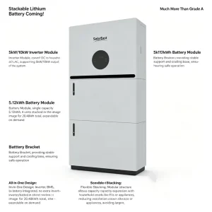 Ares 4.6KAL 4.6kW Stackable Hybrid Solar Inverter with 10.24kWh 2-Piece LiFePO4 Battery Pack and CAN