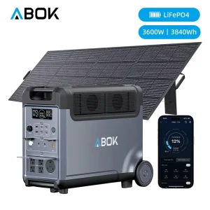 Ark3600 3600W IP65 Solar Portable Power Station 3840 120-240V 400W Solar Panel System Battery LiFePO4 4000 Cycles