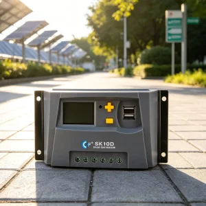 Automatic 12V/24V 10A PWM Solar Charge Controller with LCD, USB, and Regulator for RV, Boat, and Home Solar Power Systems