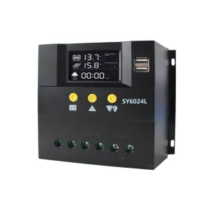 Automatic 24V Dual USB Solar Charging Controller 60A 50A 40A LCD Display Black Lithium Battery PWM Type Custom Manufacturing