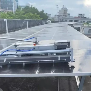 Automatic Tracked Solar Panel Cleaning Robot Brush Roller Commercial Rooftop Solar Cleaning Machine 1500/Hour Wind Resistant