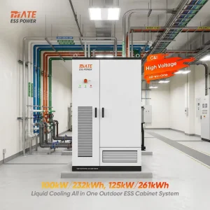 BESS LiFePO4 Energy Storage Battery Cabinet 100kW/232kWh 125kW/261kWh Liquid Cooled off Grid Commercial System