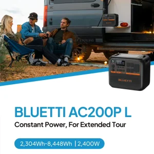 BLUETTI 2400W 2000W 3000W Portable Power Station 110V 220V LiFePo4 Battery Generator Solar Charging