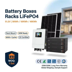 Battery Boxes Racks LiFePO4 51.2V 5KWh 10KWh 16KWh Home Energy Storage Rack Mount Solar System OEM CE