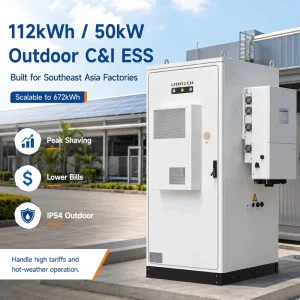 Battery Energy Storage Systems BESS 50kW 100kW 200kW 112kWh 224kWh 448kWh Outdoor Cabinet for Commercial Industrial Projects