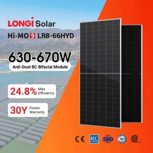 Bifacial Double Glass Solar Panel 650 660 610 Watts High Efficiency High Load Solar Panels