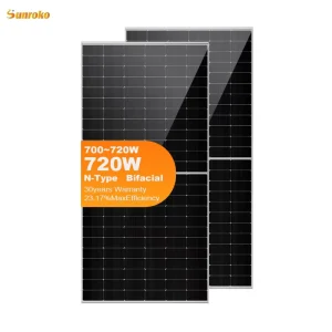 Bifacial Monocrystalline Solar Panel 700W 710W 720W Perc Tech With Black Frame for Industrial Applications