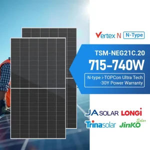 Bifacial N Type Solar Panels 720 Watt 700 Watt 720 Watt Dual Glass Solar Panel