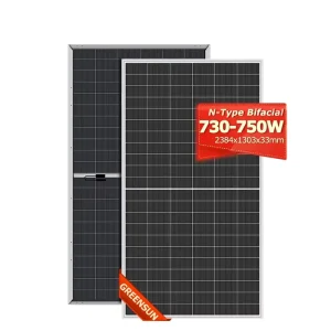 Bifacial N Type Topcon 132 Cells Mono Half Cell Solar Panels 730W 735W 740W 745W 750W for Retail