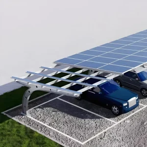 Bifacial Solar Carport Mounting System Hot-Dip Galvanized Wind Load 60m/s Snow Load 1.5-1.4KN/m2 Made in Tianjin
