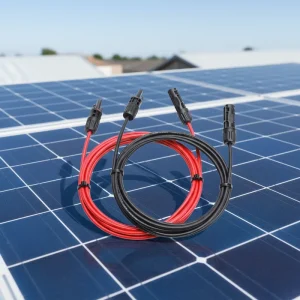 Black Red Solar Cable Tie with Connectors 12AWG 4mm2 3m DC-DC Solar PV Extension Cables for PV System