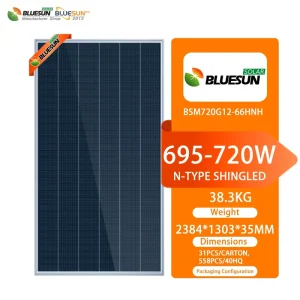 Bluesun Best Selling 700w 720w Shingled Solar Panels Europe Warehouse High Power High Efficiency Solar Panel on Sale