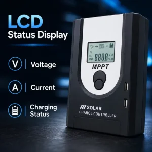Bluetooth MPPT Solar Charge Controller 12V 24V 48V 60A Smart Solar Regulator for Solar Panel Battery Charging