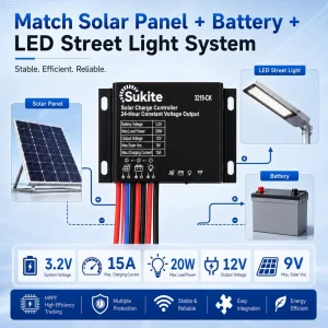 Boost 3219-CK 3.2V 20W 15A Solar Charge Controller for Street Light Solar Energy