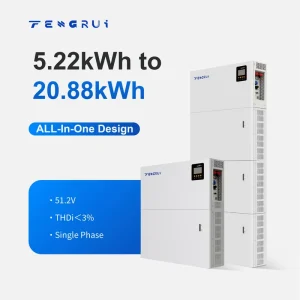 CAN RS485 Compatible 5.22kWh 10.44kWh 15.66kWh 20.88kW 51.2V 95% DoD Long Cycle Life Wide Temperature Wall-Mounted Solar ESS