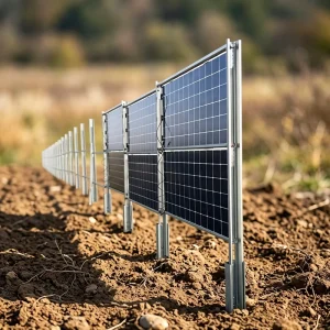 CE High Rigidity Vertical Solar Bracket for Bifacial Solar Panels Vertical Solar Fence Ground Mount System