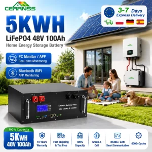 CERRNSS 10years Warranty Best lithium ion batteries 48v 100ah 5kwh 10kwh 15kwh Lifepo4 Solar Battery for Home Energy Storage