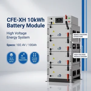 CFE-XH High Voltage Stackable LiFePO4 Battery 40kWh Module 8000 Cycles IP65 On Grid for 70kWh Commercial Solar Storage
