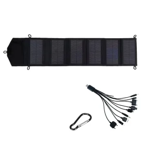CHUNQU Portable Foldable Black Solar Panel Charger 15W 5V USB Output 182mmx182mm Mobile Phones Power Banks Power Outage