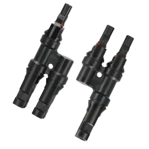 CNLonQcom Solar Power Panel Cable Connector 50A 1000V T Branch 2 To1 IP67 Waterproof PPO Material PV Connector
