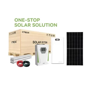 CTECHi Customized 3 5 10 20 KW Complete Home Solar System Kit with Hybrid Inverter LiFePo4 PV Panel Roof Mounting Tool
