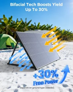 Callsun 120W N Type HJT Bifacial Solar Panel 16BB Monocrystalline 25% Efficiency PV Module RV Marine Off Grid Power System