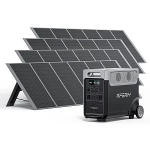 Camping Portable Power Station LiFePO4 3600W Solar Generator with 4pcs Solar Panels