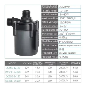 Cat Koi Pompe Engine Waterproof Pet Irrigation Built-in Auto Wave Ponds Dc Solar Submersible Pump